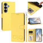 Custodia per telefono in ecopelle con chiusura magnetica e cinturino da polso, con motivo a cuoricini felici., For Galaxy A27 5G, For Galaxy A25e / A25 5G JP