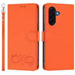 Custodia per telefono in ecopelle con chiusura magnetica e cinturino da polso, con motivo a cuoricini felici., For Galaxy A57 5G, For Galaxy A37 5G
