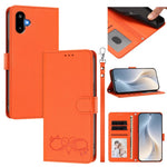 Custodia per telefono in ecopelle con chiusura magnetica e cinturino da polso, con motivo a cuoricini felici., For Galaxy F16 / M16 5G, For Galaxy F06 / M06 5G