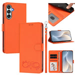 Custodia per telefono in ecopelle con chiusura magnetica e cinturino da polso, con motivo a cuoricini felici., For Galaxy M15 / F15 5G, For Galaxy XCover7