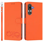 Custodia per telefono in ecopelle con chiusura magnetica e cinturino da polso, con motivo a cuoricini felici., For Galaxy M36 5G, For Galaxy A17 4G / 5G / A26 5G