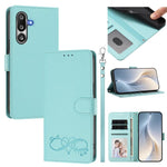 Custodia per telefono in ecopelle con chiusura magnetica e cinturino da polso, con motivo a cuoricini felici., For Galaxy M36 5G, For Galaxy A17 4G / 5G / A26 5G