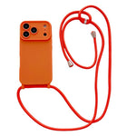 Ampia finestra per la fotocamera, fori integrati per il cordino, custodia per telefono con tracolla sottile, For iPhone 17e / 16e, For iPhone 17 Pro Max, For iPhone 17 Pro