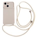 Ampia finestra per la fotocamera, fori integrati per il cordino, custodia per telefono con tracolla sottile, For iPhone 15, For iPhone 14, For iPhone 14 Pro