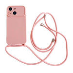 Ampia finestra per la fotocamera, fori integrati per il cordino, custodia per telefono con tracolla sottile, For iPhone 15, For iPhone 14, For iPhone 14 Pro
