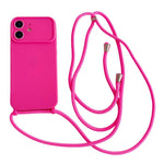 Ampia finestra per la fotocamera, fori integrati per il cordino, custodia per telefono con tracolla sottile, For iPhone 13, For iPhone 12, For iPhone 11