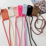 Ampia finestra per la fotocamera, fori integrati per il cordino, custodia per telefono con tracolla sottile, For iPhone 14 Pro Max, For iPhone 13 Pro Max, For iPhone 13 Pro