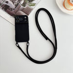 Ampia finestra per la fotocamera, fori integrati per il cordino, custodia per telefono con tracolla da 7 mm, For iPhone 17e / 16e, For iPhone 17 Pro Max, For iPhone 17 Pro