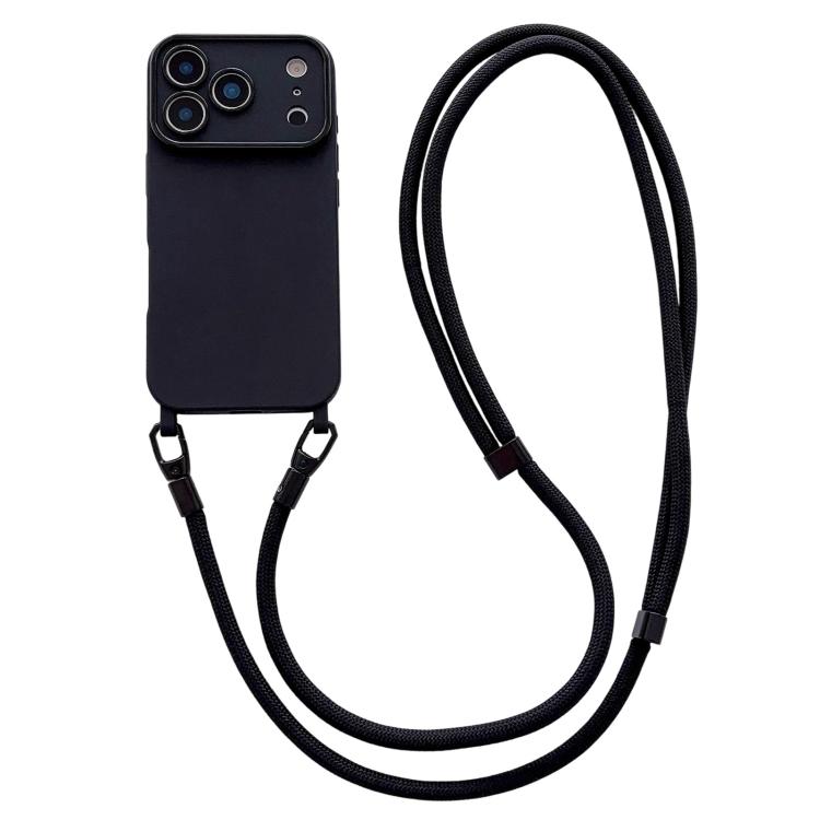 Ampia finestra per la fotocamera, fori integrati per il cordino, custodia per telefono con tracolla da 7 mm, For iPhone 17e / 16e, For iPhone 17 Pro Max, For iPhone 17 Pro