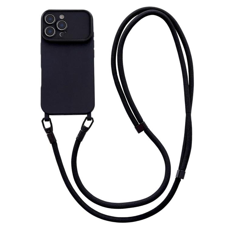 Ampia finestra per la fotocamera, fori integrati per il cordino, custodia per telefono con tracolla da 7 mm, For iPhone 17, For iPhone 16 Pro Max, For iPhone 16 Pro