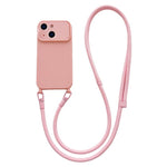 Ampia finestra per la fotocamera, fori integrati per il cordino, custodia per telefono con tracolla da 7 mm, For iPhone 15, For iPhone 14, For iPhone 14 Pro