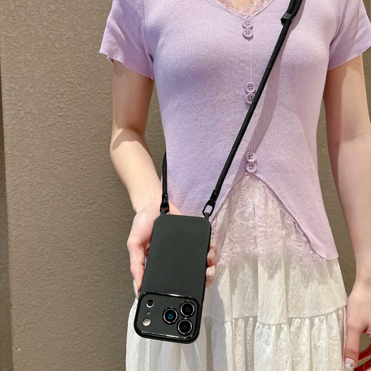 Ampia finestra per la fotocamera, fori integrati per il cordino, custodia per telefono con tracolla da 7 mm, For iPhone 14 Pro Max, For iPhone 13 Pro Max, For iPhone 13 Pro
