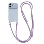 Ampia finestra per la fotocamera, fori integrati per il cordino, custodia per telefono con tracolla da 7 mm, For iPhone 13, For iPhone 12, For iPhone 11
