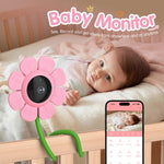 V1 Flower Shaped 4MP Baby Monitor Care Camera, EU Plug, US Plug