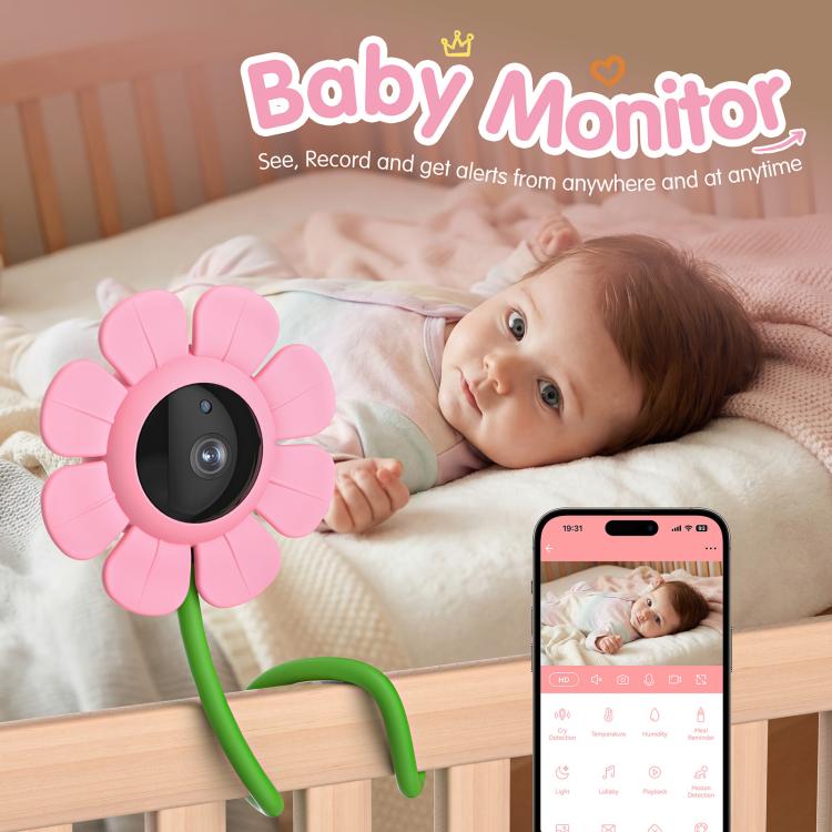 Baby Monitor V1 4MP con design a fiore e plug EU/US