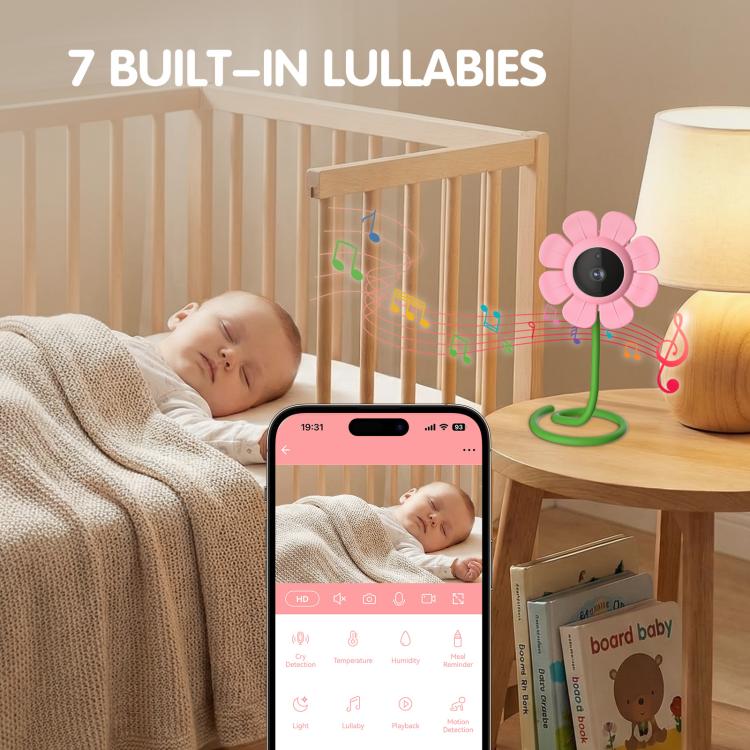 V1 Flower Shaped 4MP Baby Monitor Care Camera, EU Plug, US Plug