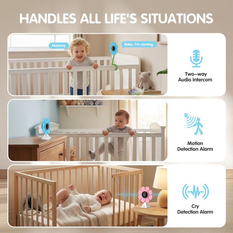 Baby Monitor V1 4MP con design a fiore e plug EU/US