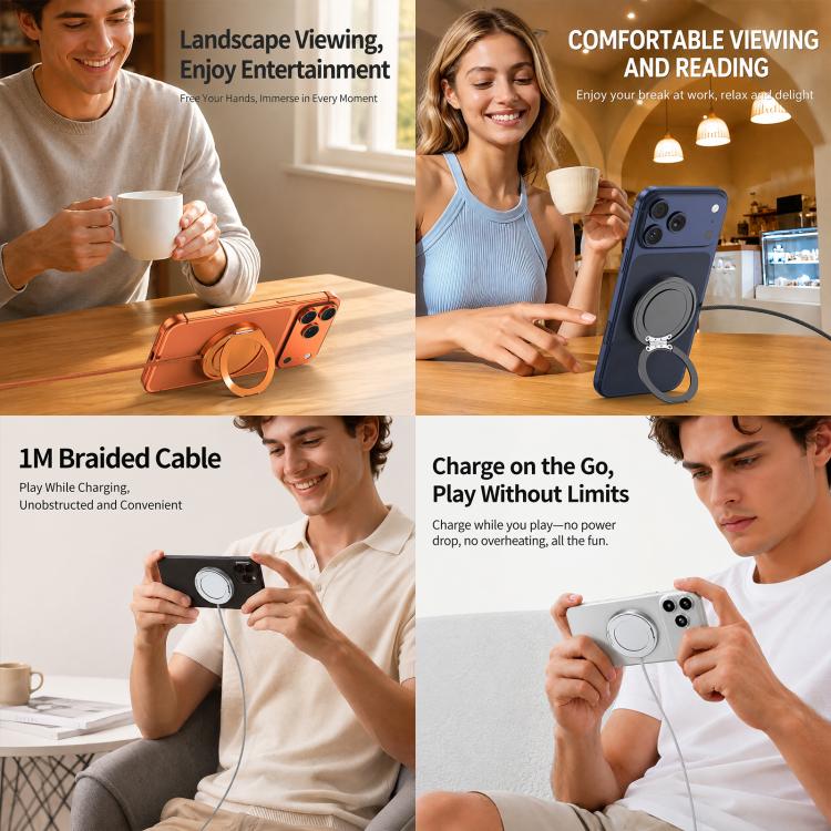 Caricabatterie wireless magnetico a ricarica rapida da 25 W con funzione di supporto