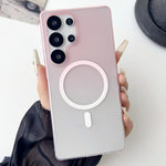 Custodia magnetica per PC con sfumatura effetto nebbia ghiacciata, For Galaxy S23 Ultra 5G, For Galaxy S23+ 5G, For Galaxy S23 5G