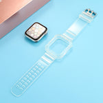 Cinturino di ricambio integrato in TPU trasparente, For Apple Watch Series 8&7 41mm / SE 2&6&SE&5&4 40mm / 3&2&1 38mm, For Apple Watch Series 7 41mm / 6 & SE & 5 & 4 40mm / 3 & 2 & 1 38mm                                                                 ...