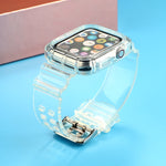 Cinturino di ricambio integrato in TPU trasparente, For Apple Watch Series 8&7 41mm / SE 2&6&SE&5&4 40mm / 3&2&1 38mm, For Apple Watch Series 7 41mm / 6 & SE & 5 & 4 40mm / 3 & 2 & 1 38mm                                                                 ...