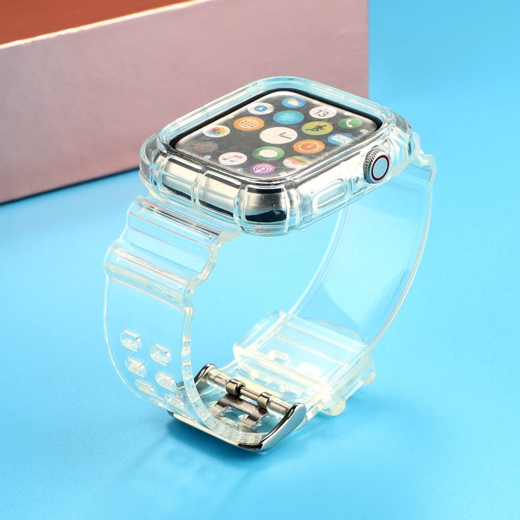 Cinturino di ricambio integrato in TPU trasparente, For Apple Watch Series 8&7 41mm / SE 2&6&SE&5&4 40mm / 3&2&1 38mm, For Apple Watch Series 7 41mm / 6 & SE & 5 & 4 40mm / 3 & 2 & 1 38mm                                                                 ...