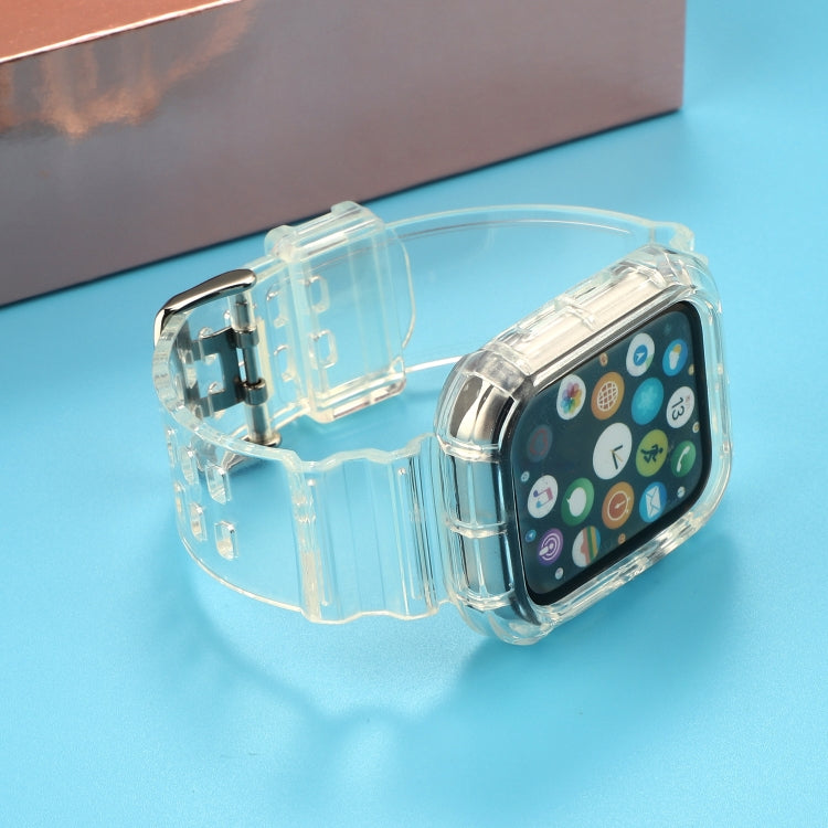 Cinturino di ricambio integrato in TPU trasparente, For Apple Watch Series 8&7 41mm / SE 2&6&SE&5&4 40mm / 3&2&1 38mm, For Apple Watch Series 7 41mm / 6 & SE & 5 & 4 40mm / 3 & 2 & 1 38mm                                                                 ...