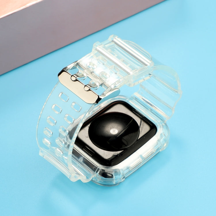 Cinturino di ricambio integrato in TPU trasparente, For Apple Watch Series 8&7 41mm / SE 2&6&SE&5&4 40mm / 3&2&1 38mm, For Apple Watch Series 7 41mm / 6 & SE & 5 & 4 40mm / 3 & 2 & 1 38mm                                                                 ...