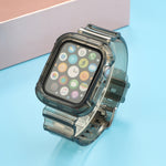 Cinturino di ricambio integrato in TPU trasparente, For Apple Watch Series 8&7 41mm / SE 2&6&SE&5&4 40mm / 3&2&1 38mm, For Apple Watch Series 7 41mm / 6 & SE & 5 & 4 40mm / 3 & 2 & 1 38mm                                                                 ...