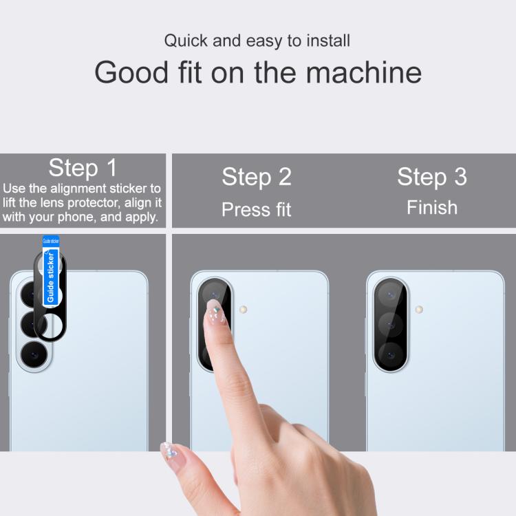 Pellicola in vetro per obiettivo posteriore IMAK, versione nera, For Galaxy S26 FE 5G