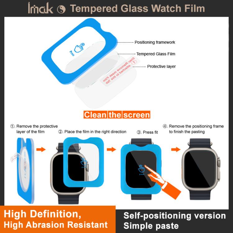 Pellicola per orologi in vetro temperato imak, versione autoposizionante, For Huawei Watch Kids X1 / X1 Pro