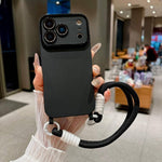 Ampia finestra per la fotocamera, fori integrati per il cordino, custodia per telefono con cinturino da polso, For iPhone 17e / 16e, For iPhone 17 Pro Max, For iPhone 17 Pro