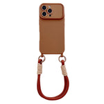 Ampia finestra per la fotocamera, fori integrati per il cordino, custodia per telefono con cinturino da polso, For iPhone 17, For iPhone 16 Pro Max, For iPhone 16 Pro