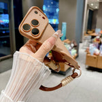 Ampia finestra per la fotocamera, fori integrati per il cordino, custodia per telefono con cinturino da polso, For iPhone 17e / 16e, For iPhone 17 Pro Max, For iPhone 17 Pro