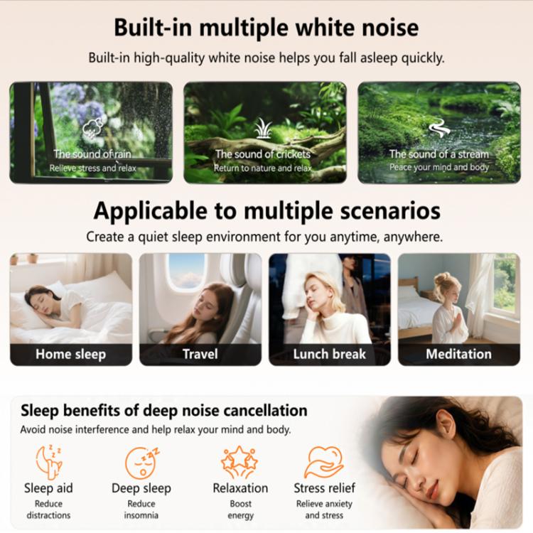 Auricolari Bluetooth S1 con cancellazione attiva del rumore (ANC) per dormire