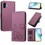 Custodia per telefono in ecopelle con fibbia a forma di albero e gatto YX0014, con cordino., For Galaxy F16 5G, For Galaxy F06 5G