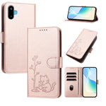 Custodia per telefono in ecopelle con fibbia a forma di albero e gatto YX0014, con cordino., For Galaxy F16 5G, For Galaxy F06 5G
