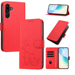 Custodia per telefono in ecopelle con fibbia a forma di albero e gatto YX0014, con cordino., For Galaxy F16 5G, For Galaxy F06 5G
