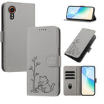 Custodia per telefono in ecopelle con fibbia a forma di albero e gatto YX0014, con cordino., For Galaxy XCover7 Pro, For Galaxy XCover7