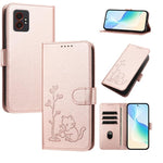 Custodia per telefono in ecopelle con fibbia a forma di albero e gatto YX0014, con cordino., For Galaxy XCover7 Pro, For Galaxy XCover7
