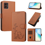 Custodia per telefono in ecopelle con fibbia a forma di albero e gatto YX0014, con cordino., For Galaxy XCover7 Pro, For Galaxy XCover7