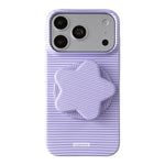 Custodia per telefono in PC a righe Macaron con copertura completa e supporto a stella, For iPhone 17e / 16e, For iPhone 17 Pro Max, For iPhone 17 Pro, For iPhone 17