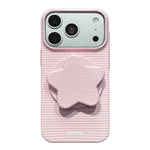 Custodia per telefono in PC a righe Macaron con copertura completa e supporto a stella, For iPhone 17e / 16e, For iPhone 17 Pro Max, For iPhone 17 Pro, For iPhone 17