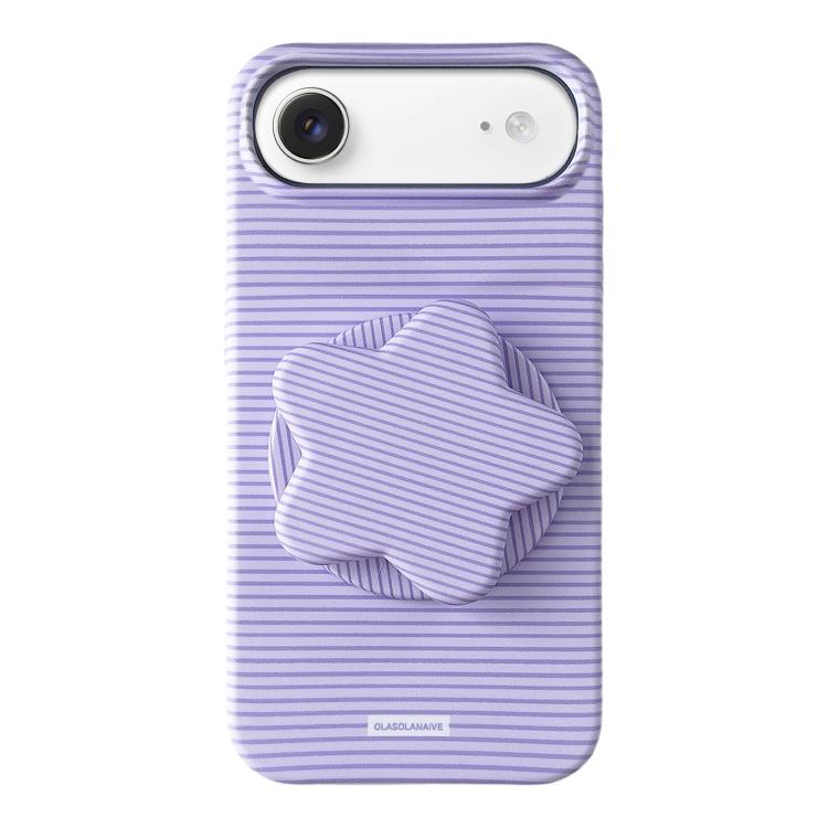 Custodia per telefono in PC a righe Macaron con copertura completa e supporto a stella, For iPhone Air, For iPhone 16 Pro Max, For iPhone 16 Pro, For iPhone 16 Plus