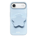 Custodia per telefono in PC a righe Macaron con copertura completa e supporto a stella, For iPhone Air, For iPhone 16 Pro Max, For iPhone 16 Pro, For iPhone 16 Plus
