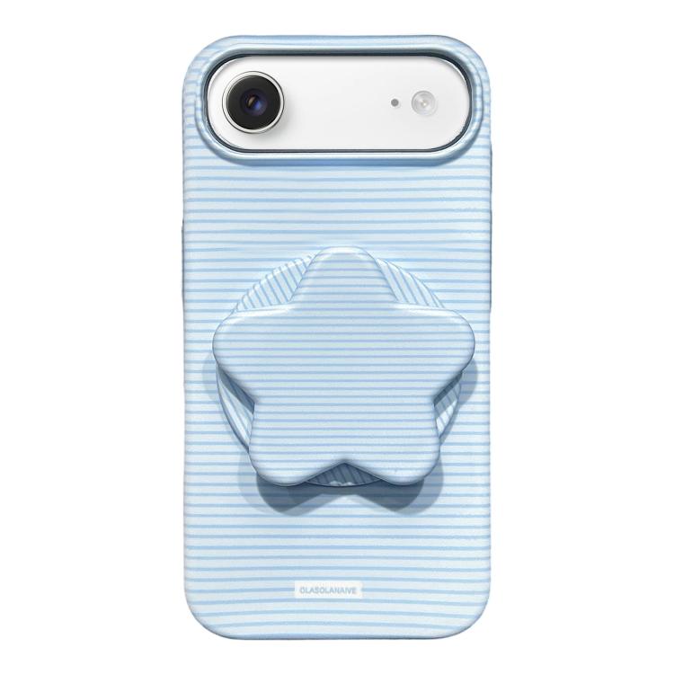 Custodia per telefono in PC a righe Macaron con copertura completa e supporto a stella, For iPhone Air, For iPhone 16 Pro Max, For iPhone 16 Pro, For iPhone 16 Plus