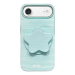 Custodia per telefono in PC a righe Macaron con copertura completa e supporto a stella, For iPhone Air, For iPhone 16 Pro Max, For iPhone 16 Pro, For iPhone 16 Plus