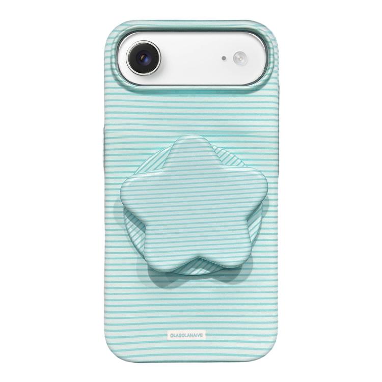 Custodia per telefono in PC a righe Macaron con copertura completa e supporto a stella, For iPhone Air, For iPhone 16 Pro Max, For iPhone 16 Pro, For iPhone 16 Plus