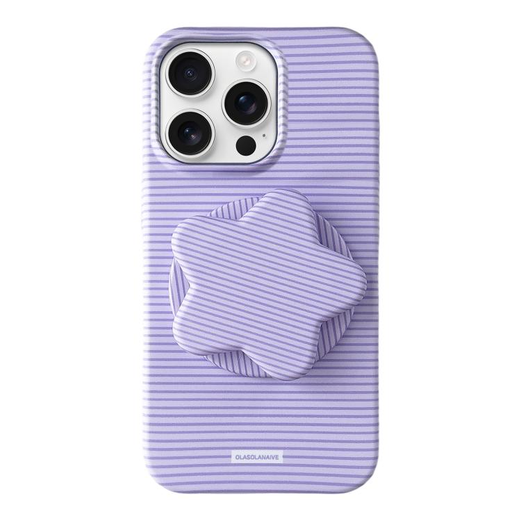 Custodia per telefono in PC a righe Macaron con copertura completa e supporto a stella, For iPhone Air, For iPhone 16 Pro Max, For iPhone 16 Pro, For iPhone 16 Plus