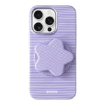 Custodia per telefono in PC a righe Macaron con copertura completa e supporto a stella, For iPhone Air, For iPhone 16 Pro Max, For iPhone 16 Pro, For iPhone 16 Plus